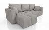 Ecksofa mit Schlaffunktion Linco grau Universal Ecksofa für das Wohnzimmer mit modernem Design aus Boucle-Stoff
