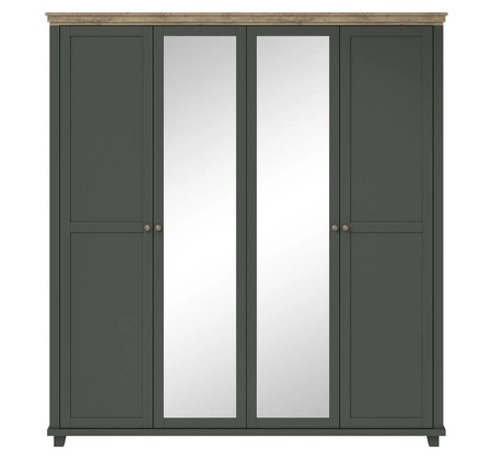 Spiegelschrank Evora 200 cm Flasche grün / Eiche lefkas elegantes Design geschmackvolle Farben Kleiderschrank für Schlafzimmer oder Ankleidezimmer