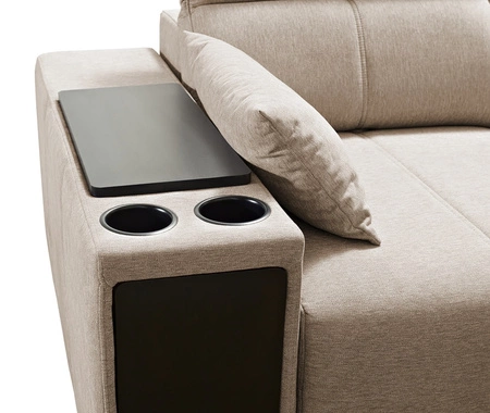 Ecksofa mit Schlaffunktion Tesalia IV blau rechtsseitiges Komfort-Ecksofa für das Wohnzimmer mit innovativer Schiebefunktion der Rückenlehne