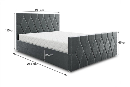 Polsterbett Sparks 180x200 beige mit Stauraum im modernen Stil mit markantem Kopf- und Fußteil