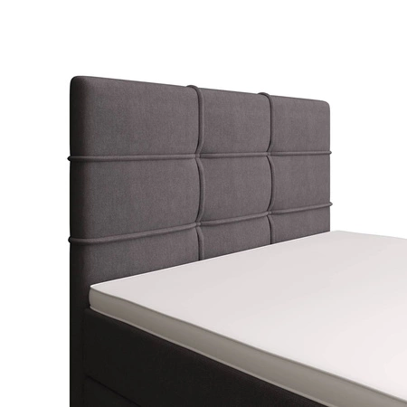 Boxspringbett Fresno 100x200 grau im modernen skandinavischen Stil mit gepolstertem Kopfteil Bett mit Staukasten