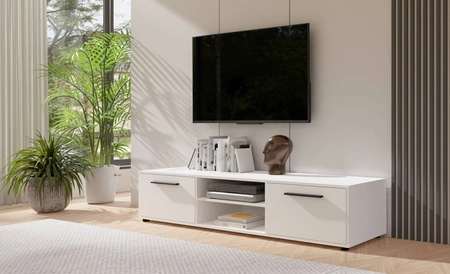 RTV-Schrank Maxione 190 cm weiß geräumiger TV-Schrank im klassischen Stil einfaches Design universelle Farben