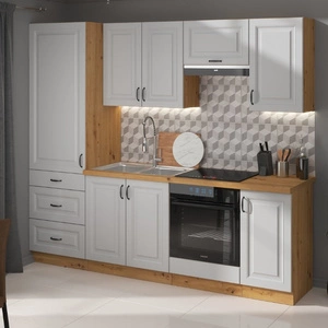 Küchenmöbel-Set Scandi 240 cm die Schränke präsentieren sich hervorragend in skandinavischen klassischen und modernen Interieurs