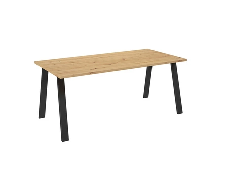 Malden Tisch 185x90 cm Eiche handwerklich / schwarz einfache Form von Möbeln mit stilvollen schwarzen Loft-Stil Beine bereichert auslaufsicher Platte