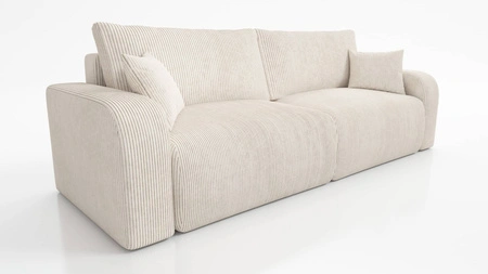 Sofa Fiesta elfenbeinfarben funktionelles Wohnzimmersofa mit Bettzeugaufbewahrung elegantes Design Kordstoff