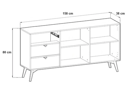 Wald Schubladenkommode 158 cm beige / beige Fischgrät Pastellfarben im Boho-Stil geschmackvolles Fischgrätdekor und goldene Griffe