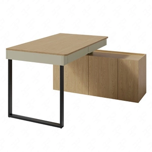 Eckschreibtisch Paguro 131 cm Eukalyptus / eiche baltic dune stilvoller Schreibtisch mit Kommode ideal für ein Jugendzimmer oder Büro