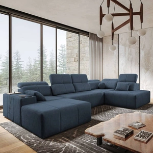 Ecksofa mit Schlaffunktion Tesalia VI blau links modernes und bequemes Ecksofa mit Schiebefunktion der Rückenlehne