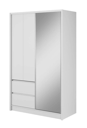 Schiebeschrank Cento 134 cm weiß modernes Design Kleiderschrank ideal für Garderobe Schlafzimmer oder Diele