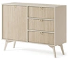 Kommode Wald 106 cm beige / beige Fischgrät geschmackvolles Fischgrät-Dekor auf den Fronten der Kommode Designer-Kantengriffe