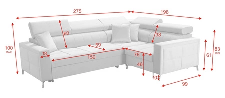 Nausa II Ecksofa mit Schlaffunktion Flasche grün rechte Seite Samt Ziernähte auf der Sitzfläche Ecksofa mit Bettzeug Container