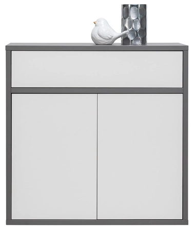 Jugendmöbelset Yugo in Esche grau/weiß glänzend, ideal für ein Jugendzimmer in einem trendigen und modernen Stil