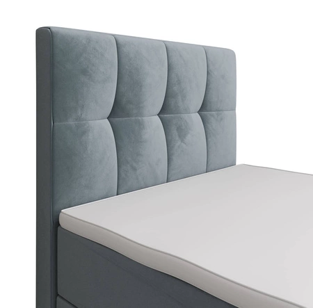 Boxspringbett Manhattan 100x200 türkis im modernen skandinavischen Stil mit gepolstertem Kopfteil und Fußteil Bett mit Staukasten