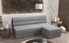 Ecksofa mit Schlaffunktion Fogu graues Eschenholz-Ecksofa mit schlichtem Design, bezogen mit einem Bettcontainer aus Kordstoff