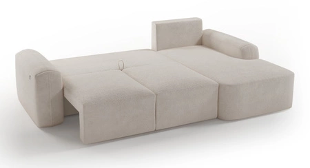 Ecksofa mit Schlaffunktion Arbon olive rechte Ecke modernes Design mit markanter Form weicher Stoff