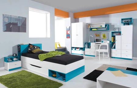 Garderobe Mobi 80 cm weiß/türkis ideale Garderobe für das Jugendzimmer sehr brauchbar und hat einen modernen Look