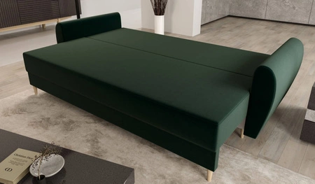 Sofa mit Schlaffunktion Rovigo Flasche grün leichte Form mit elegantem Charakter perfekt für jedes Interieur weicher Stoff
