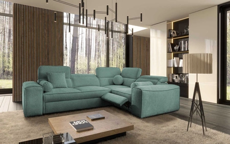 Ecksofa mit Schlaffunktion Viano II Lux patina rechtshändiges Designer-Ecksofa für das Wohnzimmer mit komfortablem ausziehbarem Fußteil