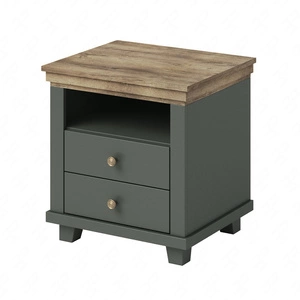 Evora Nachttisch Flasche grün / Eiche lefkas mit Schubladen ideale Schrank für Schlafzimmer in klassischen und skandinavischen Stil