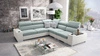 Ecksofa mit Schlaffunktion Provo III arktikblau/weiß rechtes Ecksofa mit Bettzeugablage und verstellbaren Kopfstützen