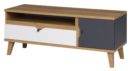 RTV-Schrank Memone 120 cm Eiche gold / weiß / graphit stilvoller TV-Schrank ideal für ein Jugendzimmer im skandinavischen Stil