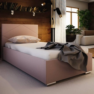 Hernani Polsterbett 90x200 puderrosa mit Kopfteil im modernen Stil ideal für Jugendzimmer oder kleine Schlafzimmer