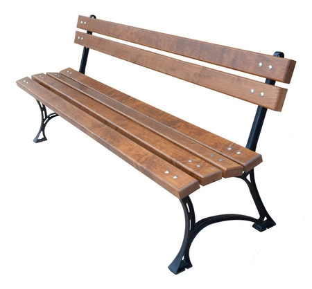 Gartenbank 150 cm FIEM-01-LKBP-150 Royal Gusseisen mit Rückenlehne Erlenholz lackiert