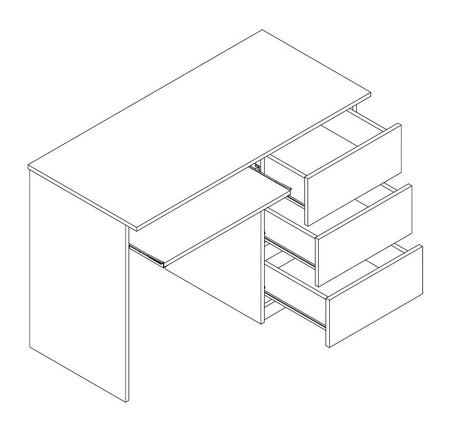 Schreibtisch mit Schubladen Simple 110 cm Eiche sonoma funktionelles Möbelstück für ein Jugendzimmer oder Büro