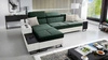Ecksofa mit Schlaffunktion Alcamo grün/weiß links elegantes und stilvolles Ecksofa mit einer ausziehbaren praktischen Schublade an der Seite des Möbels