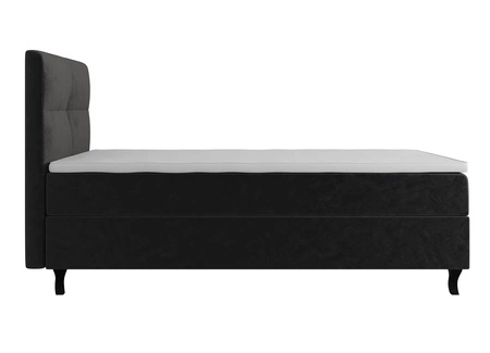 Boxspringbett Melba 90x200 graphit Bett im modernen skandinavischen Stil mit gepolstertem Kopfteil Bett mit Staukasten