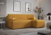 Ecksofa mit Schlaffunktion Brandon-Honig rechte Ecke dreidimensionaler Stoff mit ausdrucksvollen Streifen Bettzeugbehälter