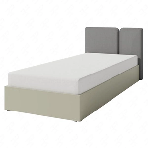 Bett Paguro 90x200 cm Eukalyptus mit Lagerung ideal für ein Kinderzimmer mit gepolstertes Kopfteil