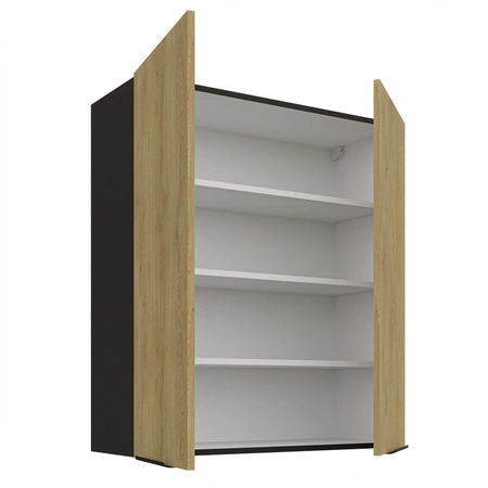 Küchenhängeschrank Crotone 80 G-90 2F Metallkantengriffe feuchtigkeits- und beschädigungsbeständiger Schrank