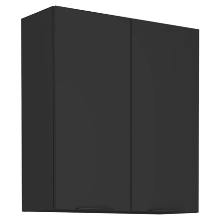 Küchenwandschrank Schwarz 80 G-90 2F Metallkantengriffe feuchtigkeits- und beschädigungsbeständiger Schrank