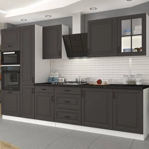 Küchenmöbel-Set Silber 310 cm Schränke sehen toll aus in skandinavischen klassischen und modernen Interieurs