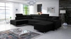 Ecksofa mit Schlaffunktion Nausa VI schwarz rechte Seite stilvolles Ecksofa für Wohnzimmer mit komfortabler Verarbeitung weichen Samtstoff