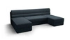 Ecksofa mit Schlaffunktion Fogu U blau bequemes und stilvolles Ecksofa mit einfachem Design Kordstoff Bettzeug Container