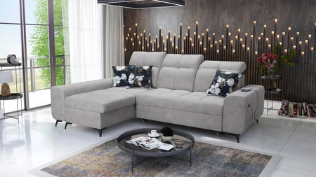 Buffalo Schlafsofa grau Esche links funktionelles und stilvolles Ecksofa mit Bettzeugcontainer