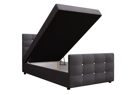 Boxspringbett Kansas 120x200 graphit Bett im modernen skandinavischen Stil mit gepolstertem Kopf- und Fußteil