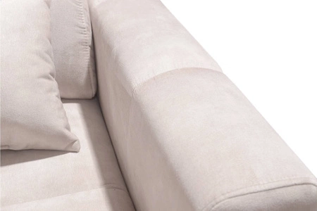 Ecksofa mit Schlaffunktion Laredo beige rechte Ecke komfortables und stilvolles Schlafsofa mit Bettzeugcontainer