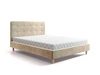 Polsterbett Noiro 160x200 beige mit Container im modernen skandinavischen Stil mit markantem Kopfteil