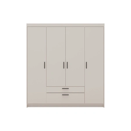 Kleiderschrank Rene 176 cm beige sand stilvolles Design geräumiger Kleiderschrank Kleiderschrank mit klassischer Form ausgestattet mit großen Schubladen