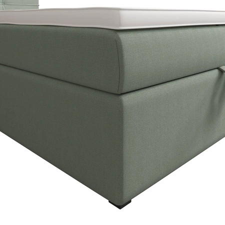 Boxspringbett Fresno 90x200 mintgrün modern skandinavischen Stil mit gepolstertem Kopfteil Bett mit Staukasten