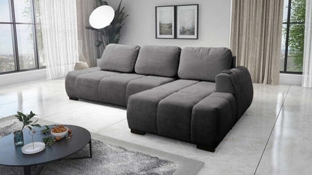 Ecksofa mit Schlaffunktion Gentle grey rechte Seite stilvolles Design Ecksofa-Bett, das sich durch seine abgerundete Form auszeichnet