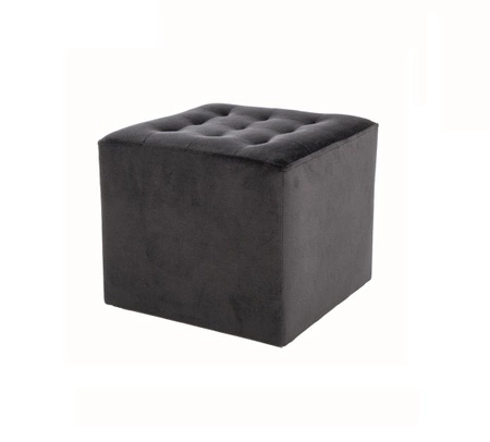 Lori Pouffe 39 cm schwarz idealer Fußhocker schmutz- und kratzfest Sitzpouffe mit bequemer Sitzfläche zart gesteppt
