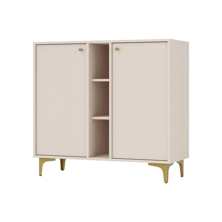 Möbel Kioto I beige stilvolles Design Wohnzimmer Möbel elegante Möbel von einem Metall goldenen Basis subtilen Griffe unterstützt