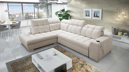 Ecksofa mit Schlaffunktion Luigi VII beige links Komfort-Ecksofa in moderner Form
