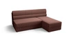 Ecksofa mit Schlaffunktion Fogu Indisches rosa Ecksofa rechts mit einfachem Design, bezogen mit einem Bettcontainer aus Kordstoff