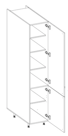 Verdi 40 Küchensockel DK-215 2F feuchtigkeits- und beschädigungsbeständiger Schrank schwarze Metallgriffe