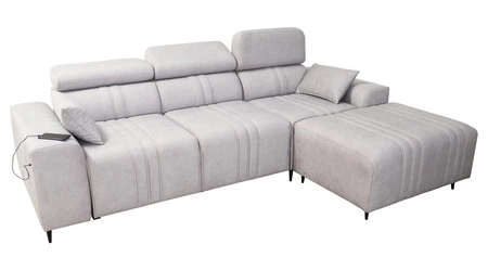 Ecksofa mit Schlaffunktion Castel hellbraun rechtsseitig komfortables und stilvolles Ecksofa mit Bettkasten